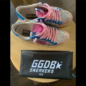 Golden Goose Ball Star Glitter Sneakers 7 37 Pink
